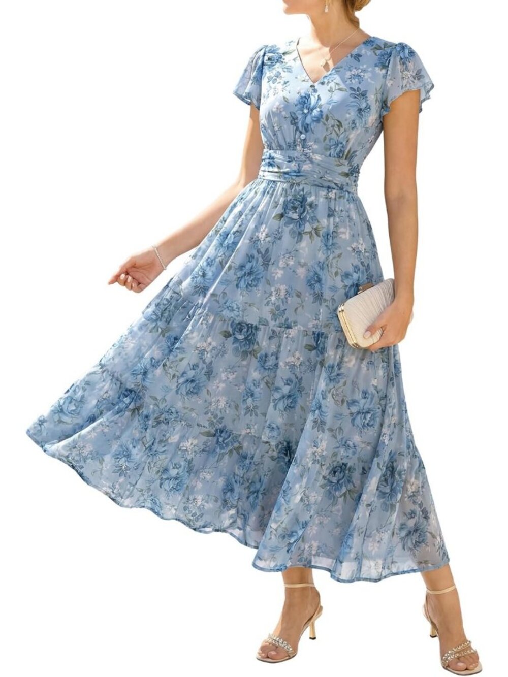 Floral Maxi Summer Dress for Women | Elegant Wedding Guest Dress, Perfect for